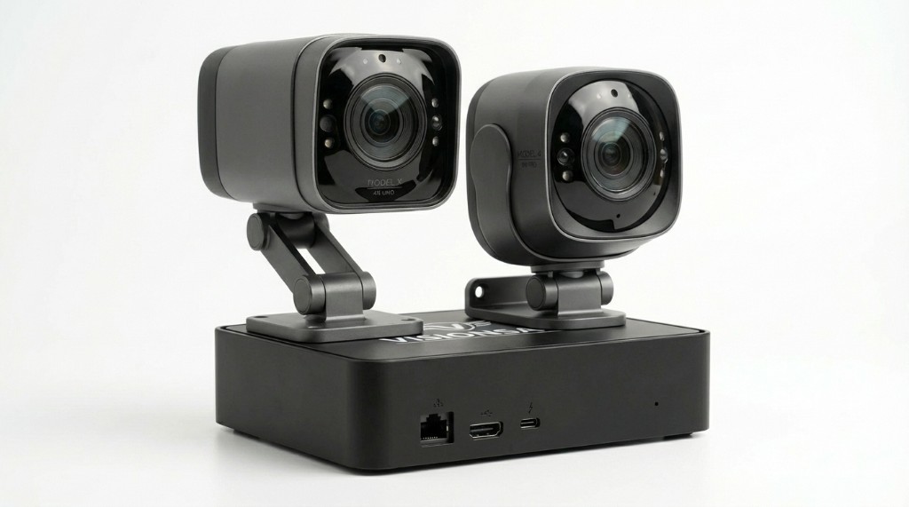 VISIONSAFE Zwei-Kamera-System mit Basisstation und Anschlüssen