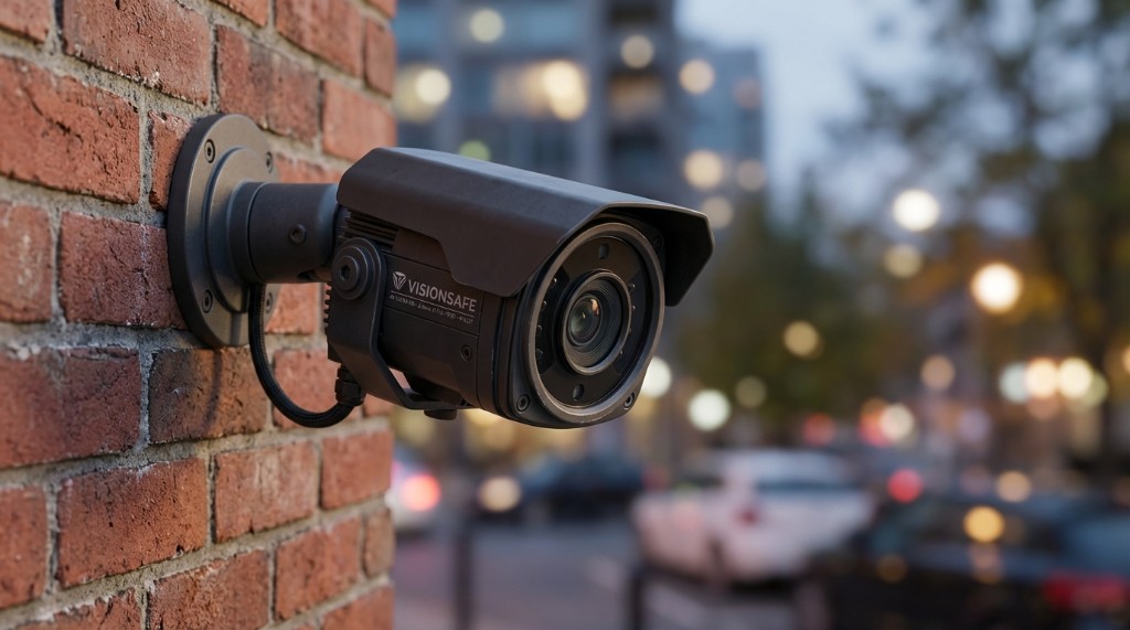 VISIONSAFE Außenkamera 4K Ultra HD IP67 an Ziegelwand