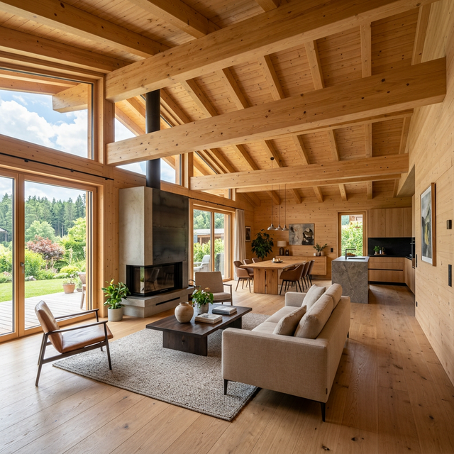 Massivholzhaus Ansicht innen